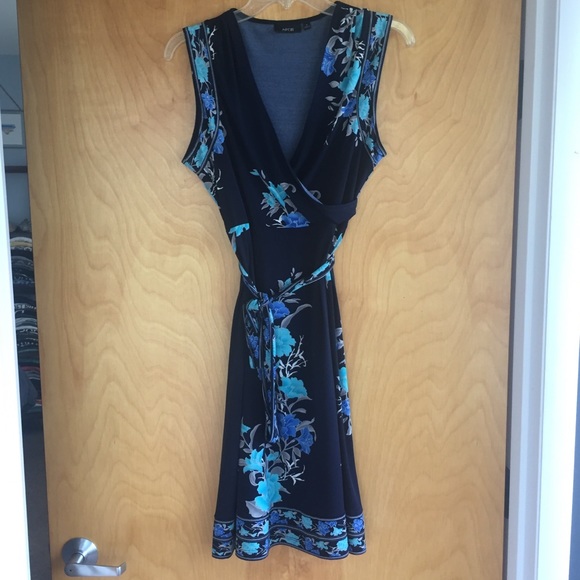 3/$20 SALE Apt 9 blue faux wrap kimono dress - Picture 2 of 6